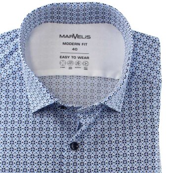 MARVELIS Jersey Hemd MODERN FIT modischer Druck EASY TO WEAR langarm