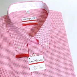 MARVELIS chemise pour homme SLIM FIT carreau à manches courtes (7713-12-87) 37-38