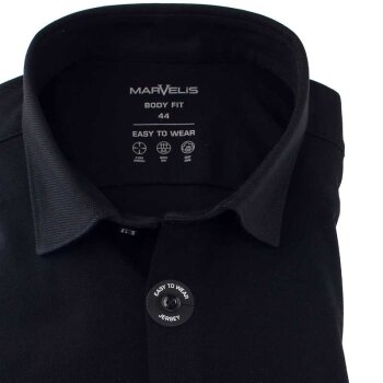 MARVELIS Jerseyhemd BODY FIT pique EASY TO WEAR langarm