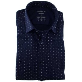 MARVELIS Jerseyhemd BODY FIT pique print EASY TO WEAR langarm