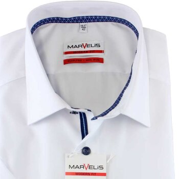 MARVELIS Hemd MODERN FIT uni halbarm