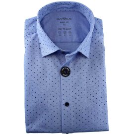 MARVELIS Jerseyhemd BODY FIT pique print EASY TO WEAR langarm