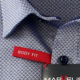 MARELIS BODY FIT jacquard camisa para hombres mangas largas