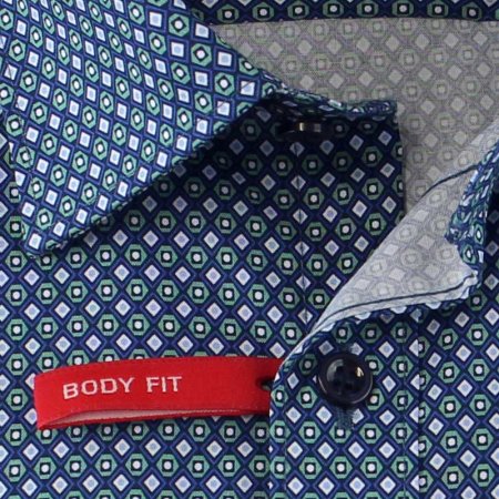 MARVELIS BODY FIT elegante impreso camisa para hombres mangas cortas