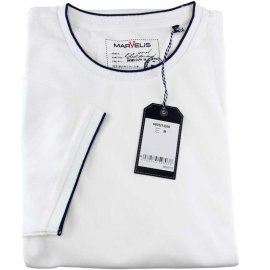 Camiseta MARVELIS MODERN FIT blanca con cuello redondo