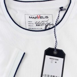 MARVELIS T-shirt MODERN FIT blanc à encolure ronde