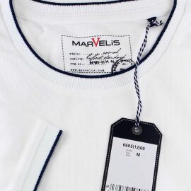 MARVELIS T-Shirt MODERN FIT weiß  mit Rund-Ausschnitt