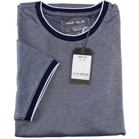 MARVELIS T-Shirt MODERN FIT blau mit Rund-Ausschnitt