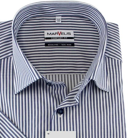 MARVELIS Men`s Shirt COMFORT FIT stripes short sleeve
