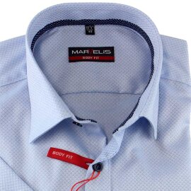 MARVELIS Hemd BODY FIT diamant jacquard halbarm