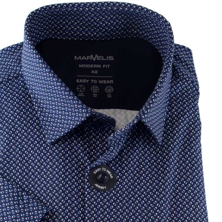 MARVELIS Jersey Men`s Shirt MODERN FIT print short sleeve