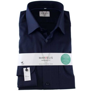 MARVELIS Hemd MODERN FIT uni extra langer Arm 69cm