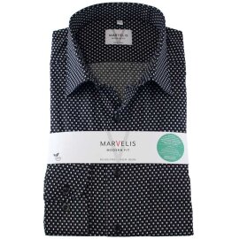MARVELIS Hemd MODERN FIT modischer Druck langarm