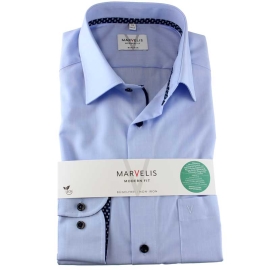 MARVELIS Chambray MODERN FIT camisa para hombres mangas...