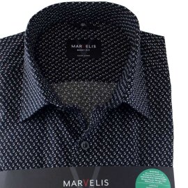 MARVELIS Hemd BODY FIT modischer druck extra langer Arm 69cm