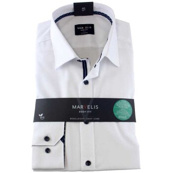 MARVELIS Hemd BODY FIT edel chambray langarm mit Kontrast