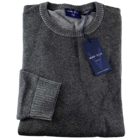 Mens cashmere sweater, round neck, label MARVELIS