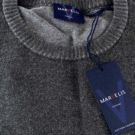 Herren Kaschmir Pullover, Rund-Ausschnitt, Marke MARVELIS