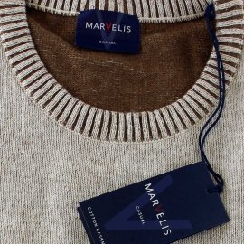 cashmere Jersey de hombre, cuello redondo, marca MARVELIS