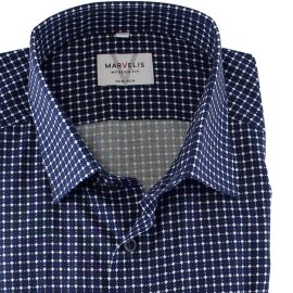 MARVELIS Hemd MODERN FIT modischer Druck langarm