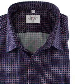 MARVELIS Hemd MODERN FIT modischer Druck langarm