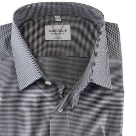 MARVELIS Hemd MODERN FIT Vichykaro langarm