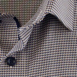 MARVELIS Hemd MODERN FIT diamant Jacquard 3D structure langarm