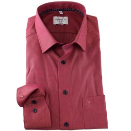 MARVELIS Hemd MODERN FIT edel chambray langarm mit kontrast