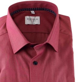 MARVELIS Hemd MODERN FIT edel chambray langarm mit kontrast