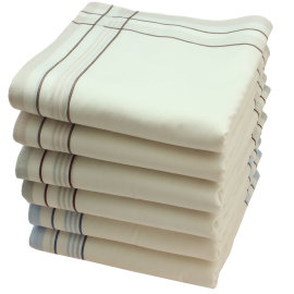 Handkerchiefs 12 pieces ca.40x40cm pure cotton White + William