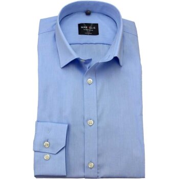 MARVELIS chemise pour homme BODY FIT uni à manches longue bleu