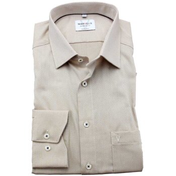 MARVELIS Hemd MODERN FIT diamant Jacquard structure langarm