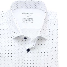 MARVELIS BODY FIT elegante impreso camisa para hombres mangas largas