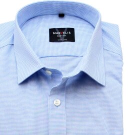 MARVELIS BODY FIT vichy diamante camisa para hombres mangas largas