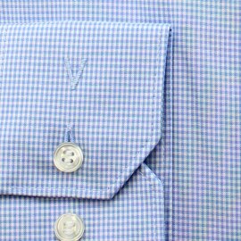 MARVELIS BODY FIT vichy diamante camisa para hombres mangas largas
