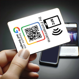 3er Set Google Bewertungskarten mit QR-Code und NFC -...