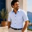 MARVELIS Hemd MODERN FIT sommer jacquard halbarm