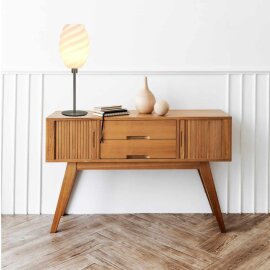 Lámpara de mesa moderna y sostenible "Crema" hecha a mano, escritorio, aparador 52 cm de alto aprox.