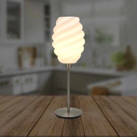 Lámpara de mesa moderna y sostenible "Crema" hecha a mano, escritorio, aparador 52 cm de alto aprox.
