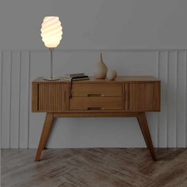 Lámpara de mesa moderna y sostenible "Crema" hecha a mano, escritorio, aparador 52 cm de alto aprox.
