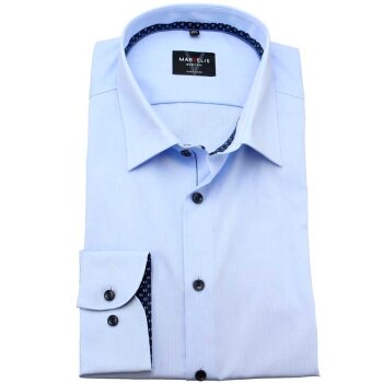 MARVELIS Hemd BODY FIT edel chambray langarm mit Kontrast