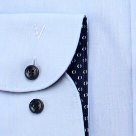 MARVELIS Hemd BODY FIT edel chambray langarm mit Kontrast