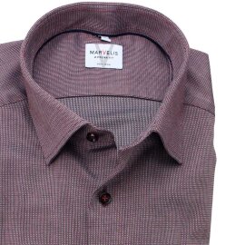 MARVELIS Hemd MODERN FIT diamant Jacquard structure langarm