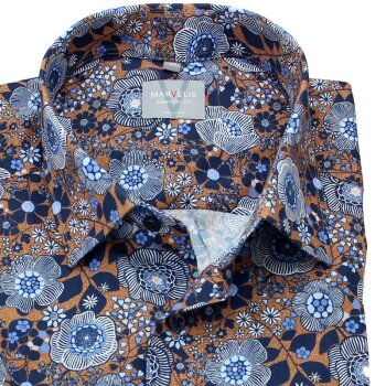 MARVELIS Hemd COMFORT FIT modischer statement Druck langarm