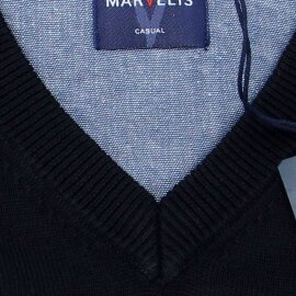 Pullover, V-Ausschnitt, Marke MARVELIS, reine Baumwolle