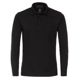 REDMOND Poloshirt Wash & Wear mit Brusttasche, langarm