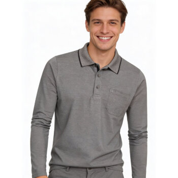 Polo REDMOND Wash & Wear avec poche poitrine, manches longues