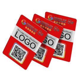 3er Set Google Bewertungskarten mit QR-Code, NFC und LOGO - Perfekt für 5-Sterne-Bewertungen