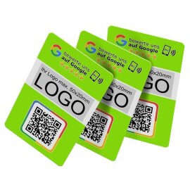 3er Set Google Bewertungskarten mit QR-Code, NFC und LOGO - Perfekt für 5-Sterne-Bewertungen