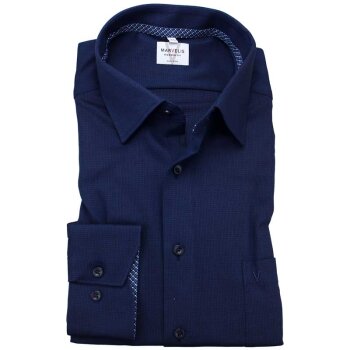 MARVELIS Hemd MODERN FIT uni langarm kontrast